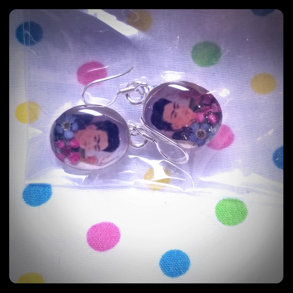 Frida Kahlo Oval Earrings